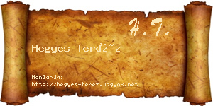 Hegyes Teréz névjegykártya